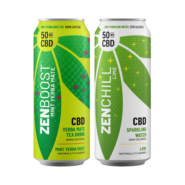 Two flavors: Lime Sparkling Water and Mint Yerba Mate Tea Drink