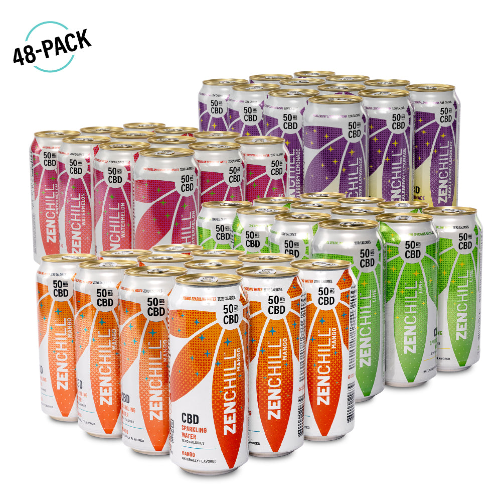48 pack of Zentopia ZenChill CBD drinks