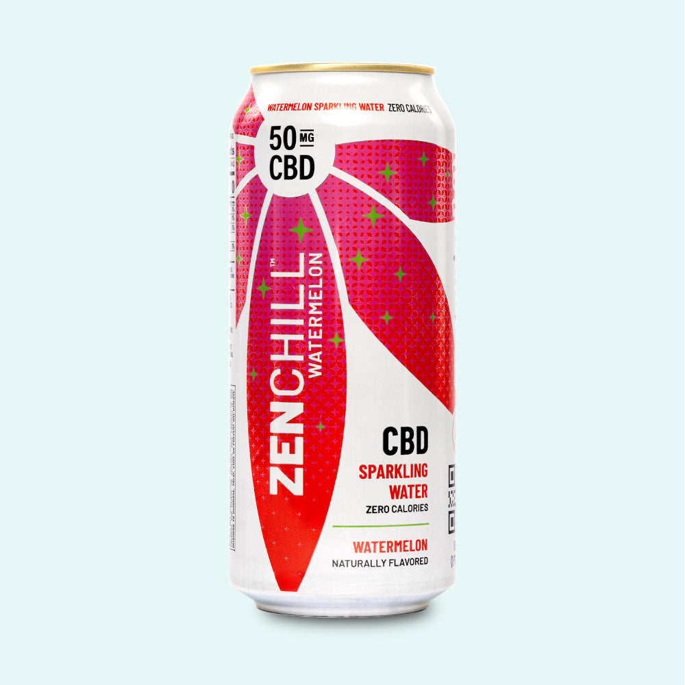 A can of Zentopia ZenChill Watermelon Sparkling Water