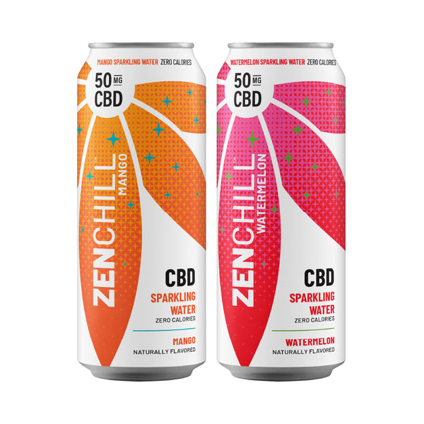 Two flavors: Mango Sparkling Water and Watermelon Sparkling Water