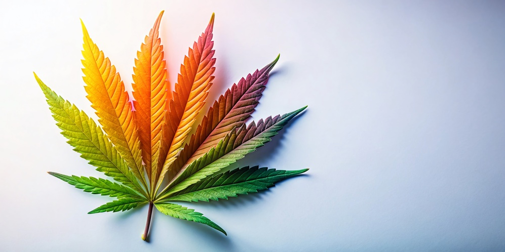 Hemp Leaf Silhouette: Left-Aligned Cannabis Plant