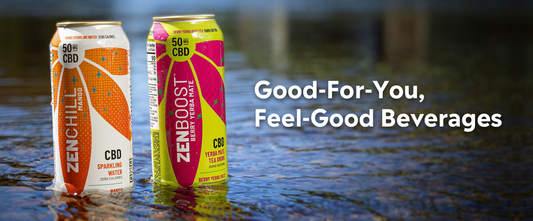 2 cans of Zentopia CBD drinks - Good-for-you, Feel-good-beverages