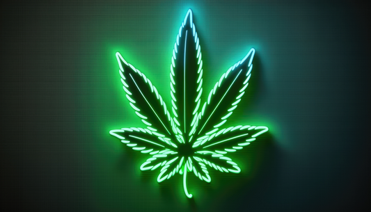 Neon hemp leaf