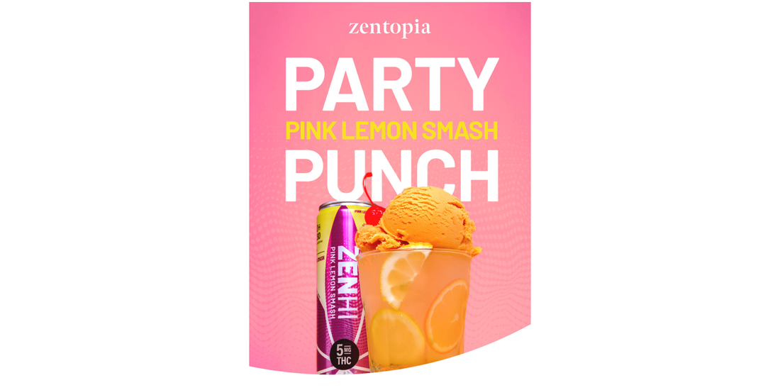 ZenHi Pink Lemon Smash Party Punch THC Mocktail