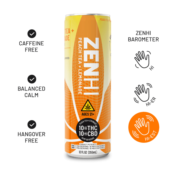ZenHi - Peach Tea Lemonade: Delta-9 THC Drink – Zentopia ZenHi - Peach Tea Lemonade: Delta-9 THC Drink – Zentopia