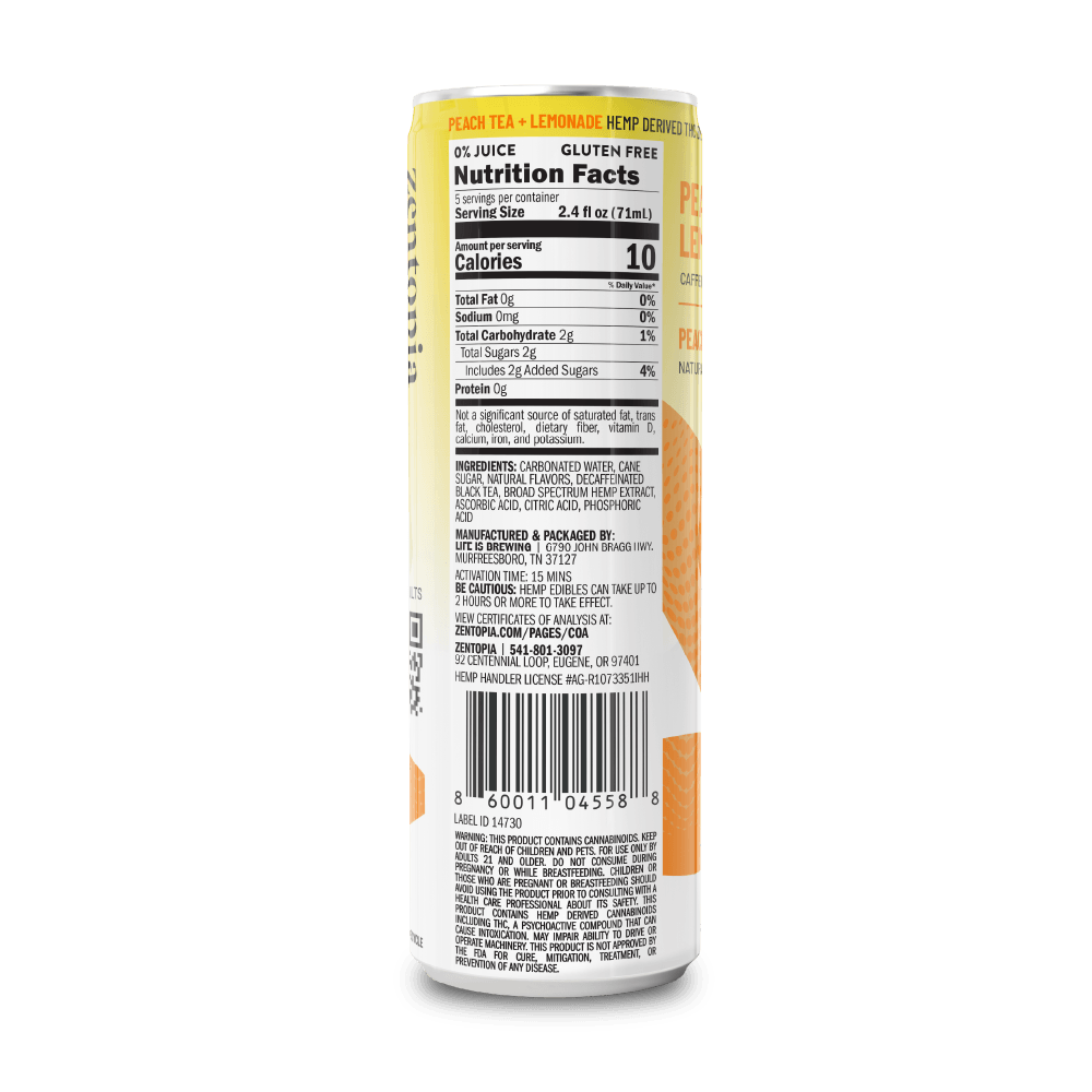 ZenHi - Peach Tea Lemonade: Delta-9 THC Drink – Zentopia ZenHi - Peach Tea Lemonade: Delta-9 THC Drink – Zentopia