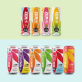 Collection of ZenHi THC drink cans and Zenchill CBD drink cans on a gradient background