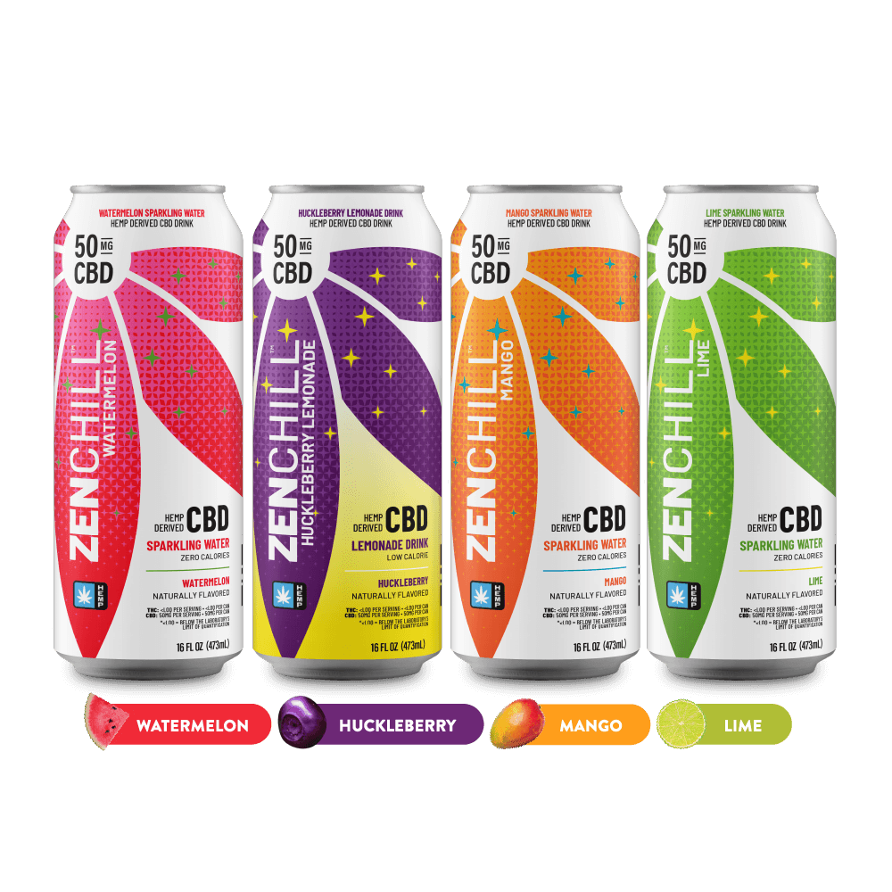 Zentopia - CBD Sparkling Water Chill Variety Pack | CBD Seltzer Zentopia - CBD Sparkling Water Chill Variety Pack | CBD Seltzer