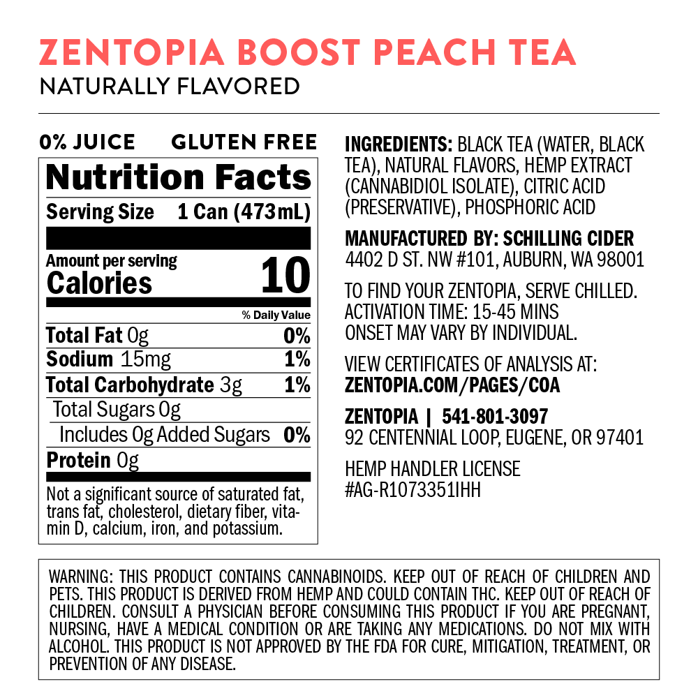 Peach Boost CBD Caffeinated Black Tea