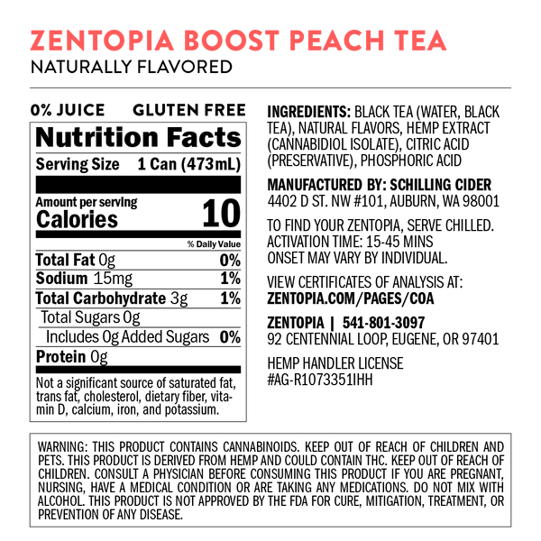 Peach Boost CBD Caffeinated Black Tea