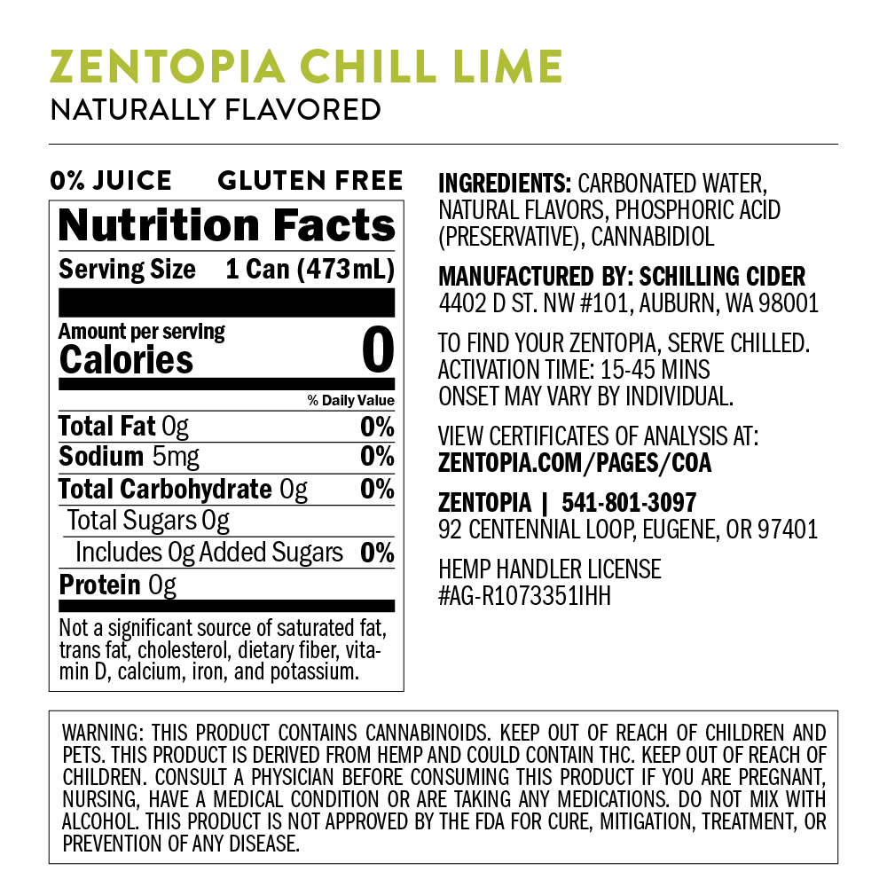 Lime Chill CBD Sparkling Water