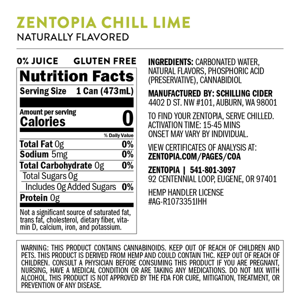 Lime Chill CBD Sparkling Water