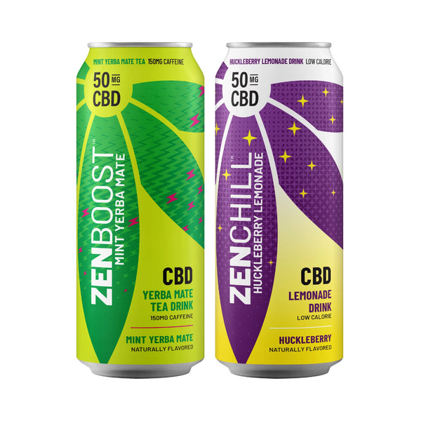 Two flavors: Huckleberry Lemonade Drink and Mint Yerba Mate Tea Drink