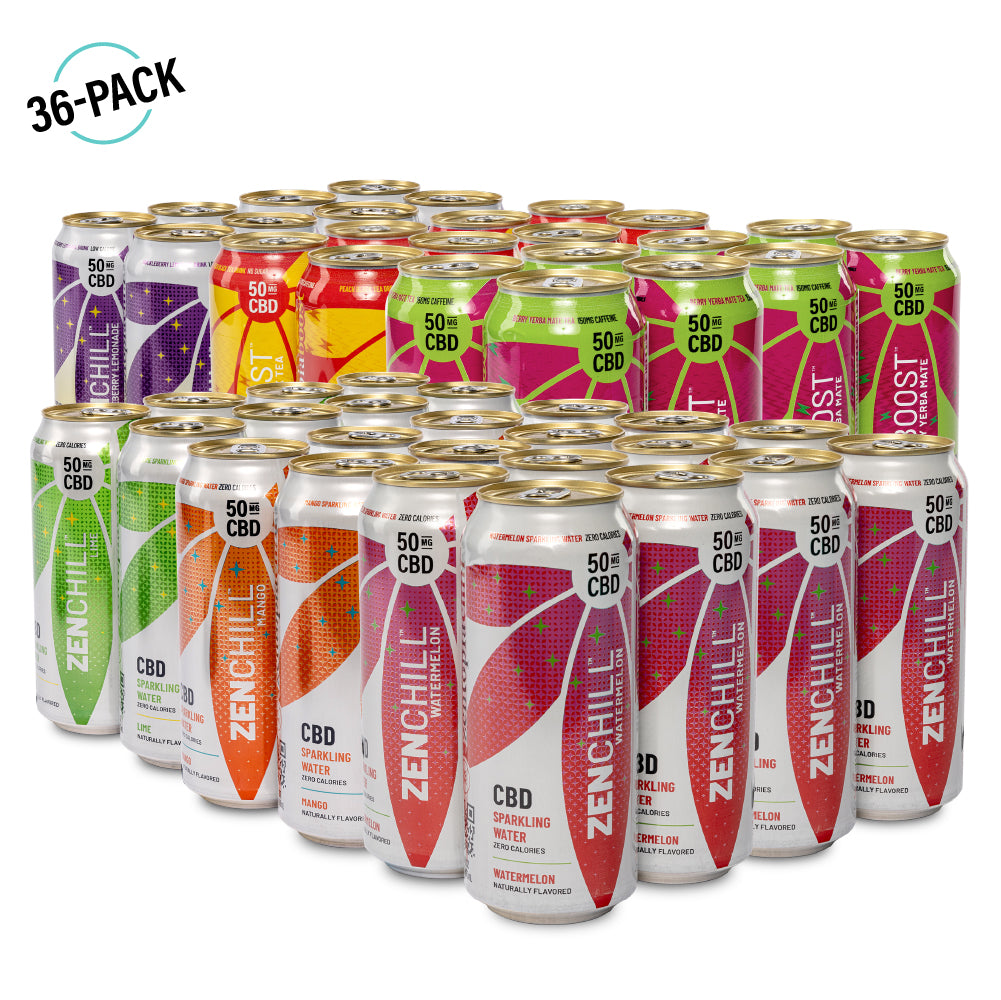 CBD Tea & CBD Sparkling Water Variety Pack | Boost & Chill