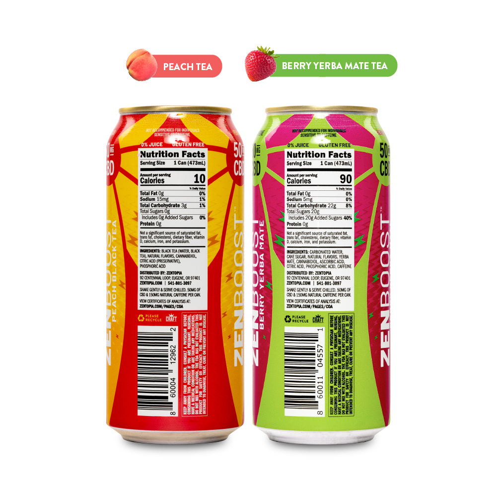 CBD Tea & CBD Sparkling Water Variety Pack | Boost & Chill