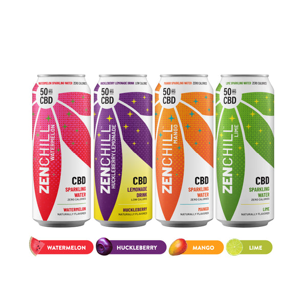 Zentopia - CBD Sparkling Water Chill Variety Pack | CBD Seltzer