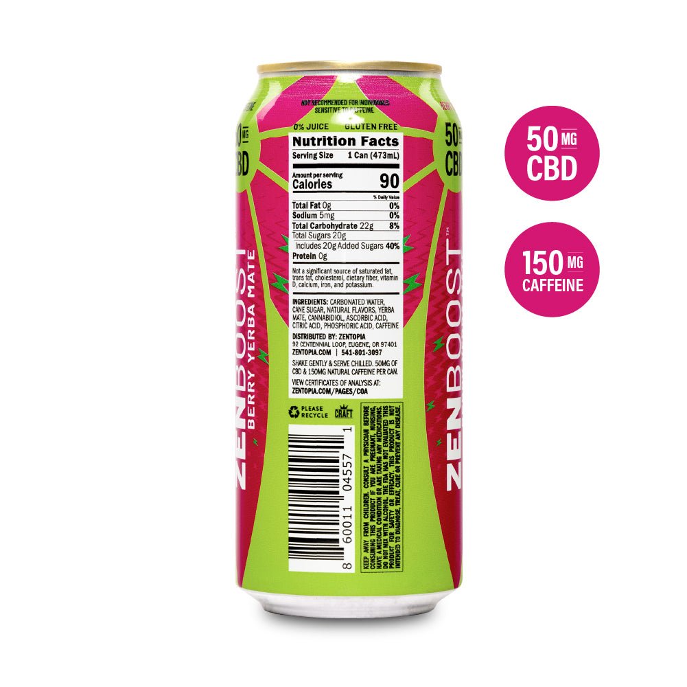 Caffeinated CBD Tea | Berry Yerba Mate Boost - Zentopia