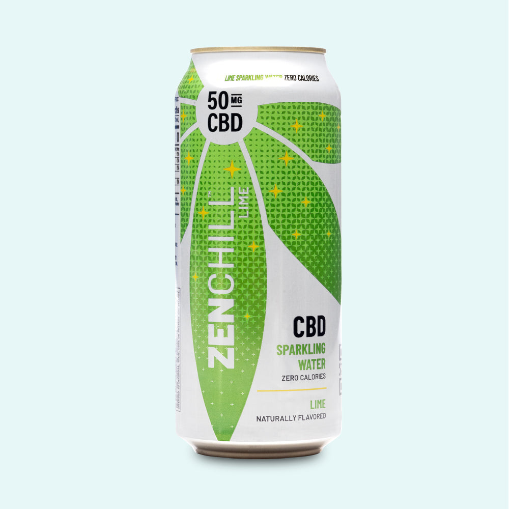 A can of Zentopia ZenChill Lime CBD Sparkling Water