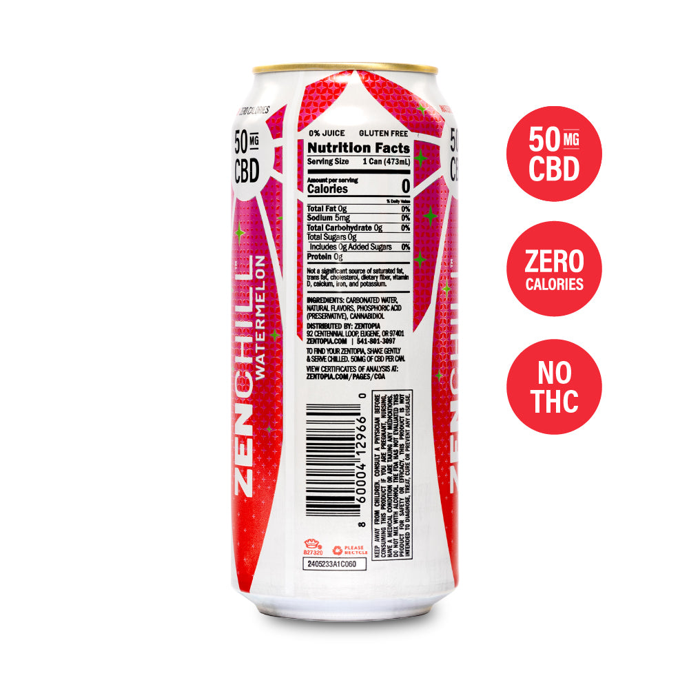 Zentopia ZenChill Watermelon CBD Sparkling Water