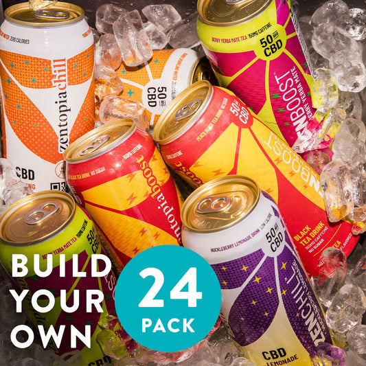 Build your own 24 pack - Zentopia CBD drinks in a cooler